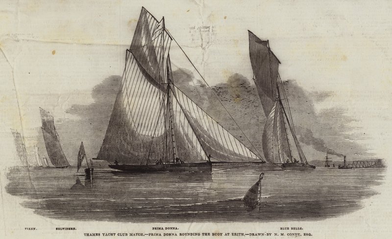 Match du Thames Yacht Club, Prima Donna contournant la bouée à Erith - Nicholas Matthews Condy