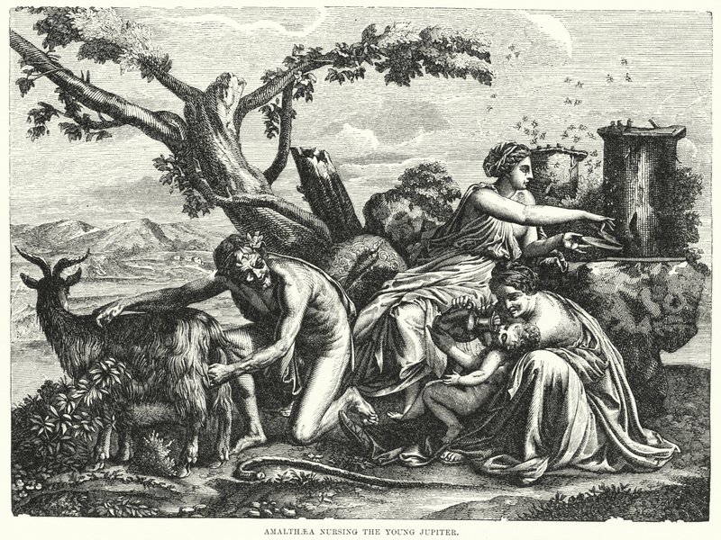 Amalthée nourrissant le jeune Jupiter - Nicolas Poussin