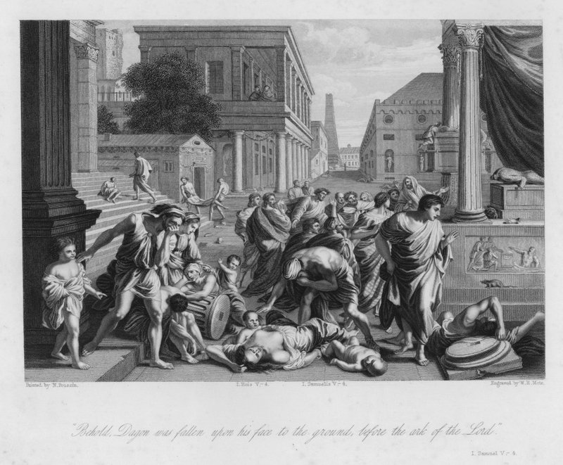 La Chute de Dagon, I Samuel V, 4 - Nicolas (after) Poussin