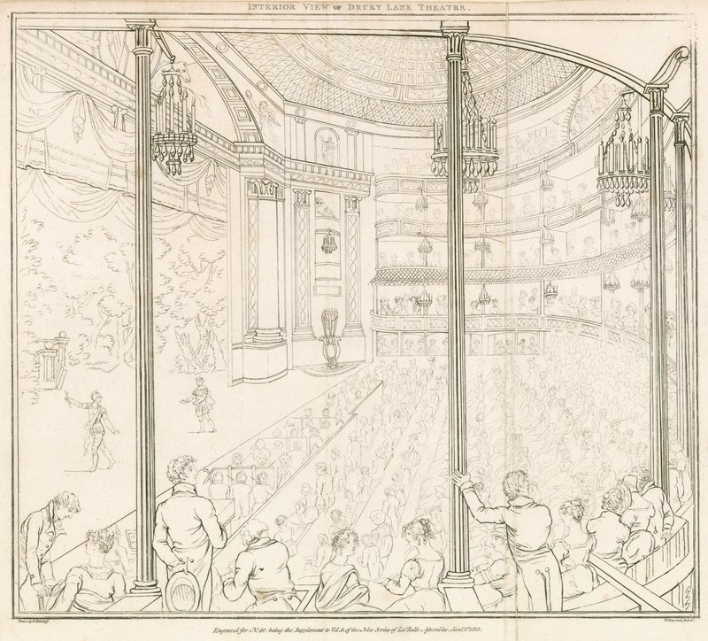 Vue intérieure du théâtre de Drury Lane, Londres - Nicolaus von Heideloff