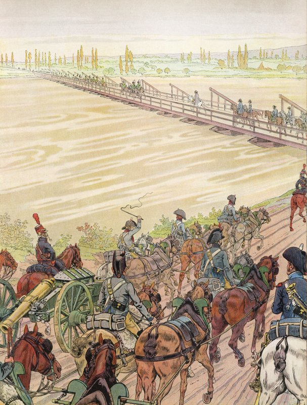 Napoléon traversant le Rhin, 1er octobre 1805 - Onfray de Breville Job