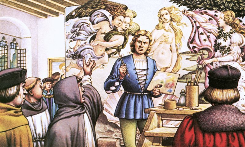 Savonarole reprochant à Botticelli d