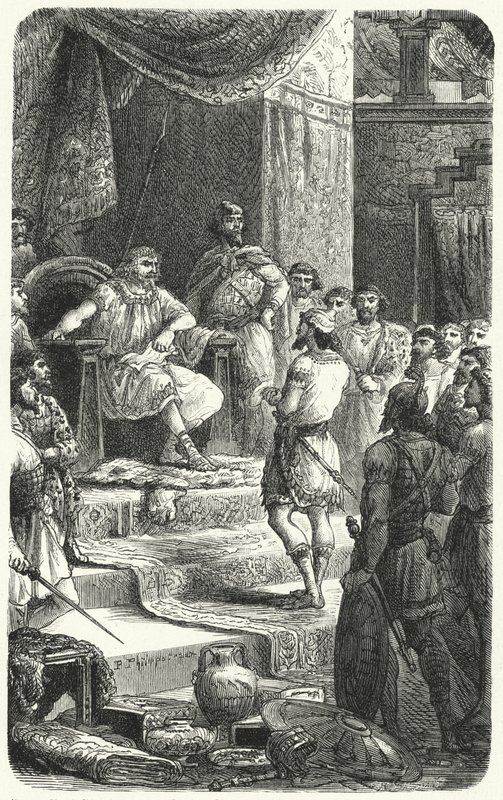 Le roi David recevant des émissaires du roi Hiram de Tyr - Paul Dominique Philippoteaux