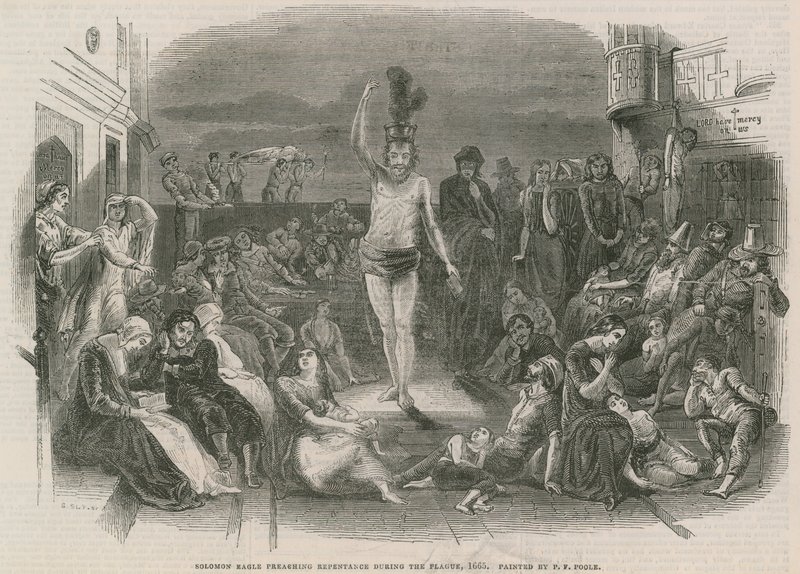 Solomon Eagle prêchant la repentance pendant la peste (gravure) - Paul Falconer Poole