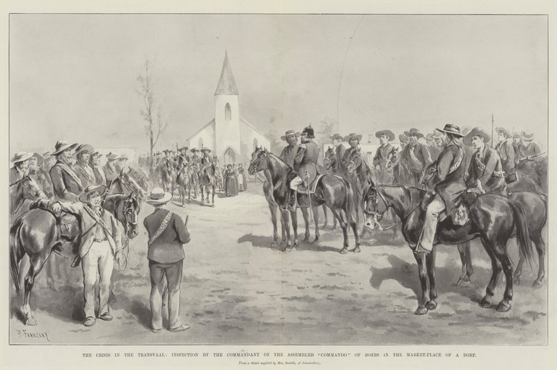 La Crise au Transvaal, Inspection par le Commandant du Commando de Boers sur la Place du Marché d