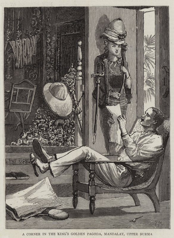 Un coin de la pagode dorée du roi, Mandalay, Haute-Birmanie - Percy Macquoid