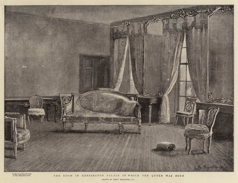 La chambre du palais de Kensington où la reine est née - Percy Macquoid