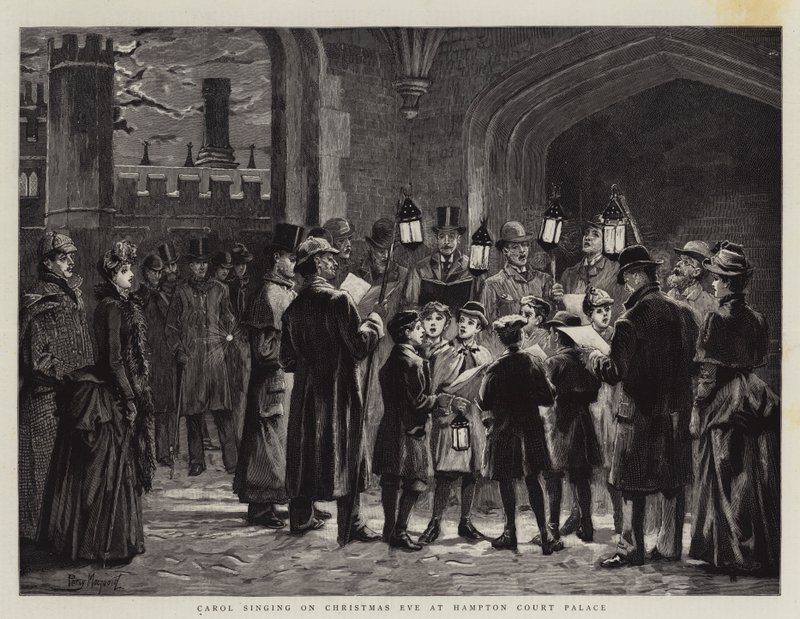 Chants de Noël la veille de Noël au Palais de Hampton Court - Percy Macquoid