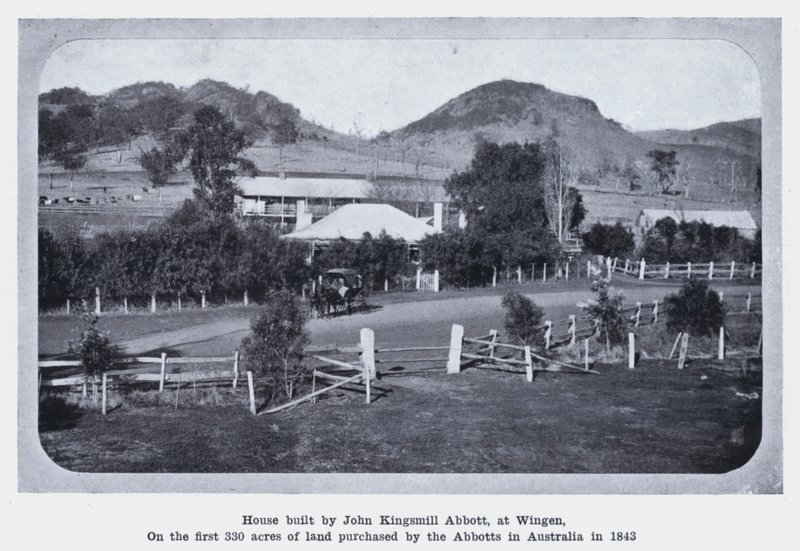 Maison construite par John Kingsmill Abbott, à Wingen, sur les premiers 330 acres de terre achetés par les Abbott en Australie en 1843 - Photographer Australian