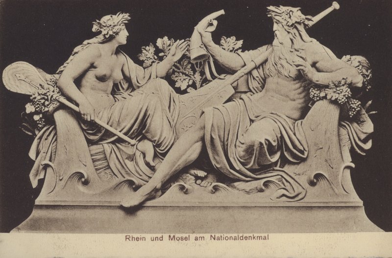 Figures allégoriques représentant le Rhin et la Moselle sur le Nationaldenkmal, monument commémorant l
