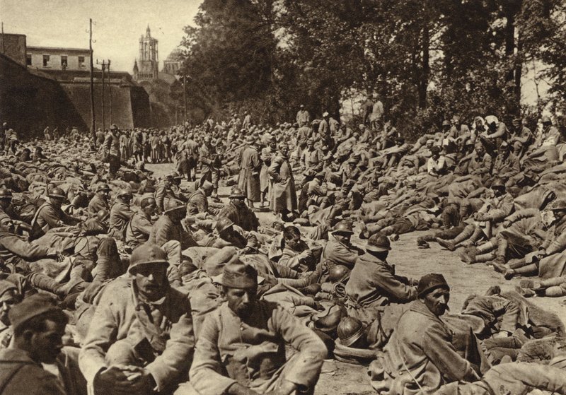 Point de collecte dans la citadelle de Laon, France, pour les prisonniers français capturés lors de l