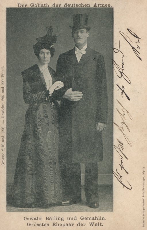 Oswald Balling et sa femme, le couple marié le plus grand du monde - Photographer German