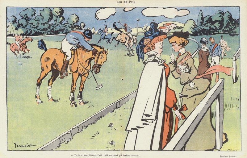 Une partie de polo. Illustration pour Le Rire - Pierre Georges Jeanniot