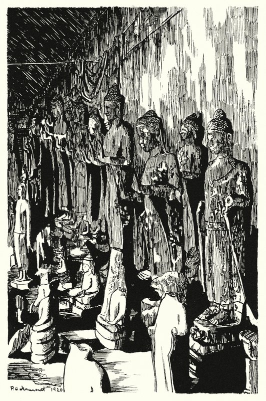 Une assemblée de Bouddhas dans un passage - Pierre Jeannerat de Beerski