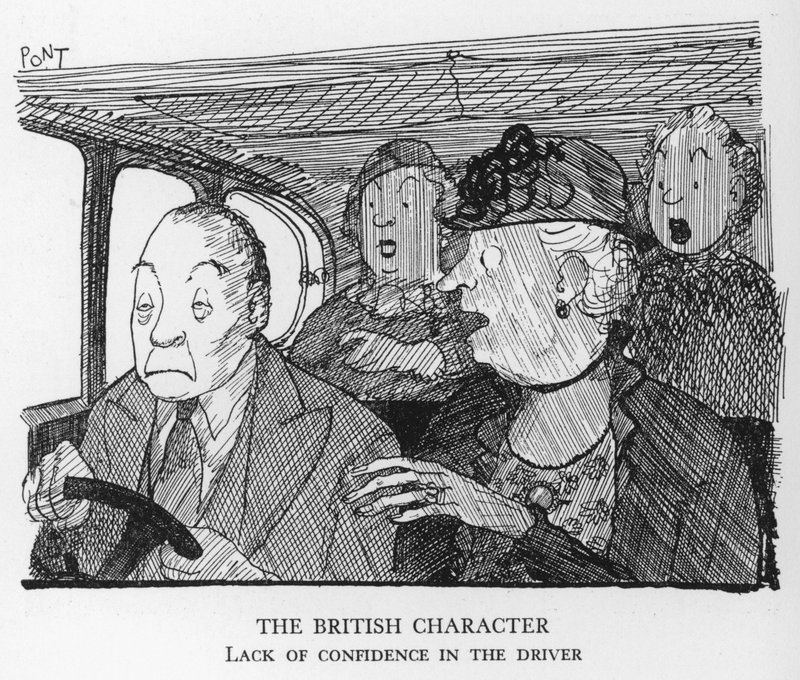 Le Caractère Britannique, Manque de confiance dans le conducteur (lithographie) - Pont