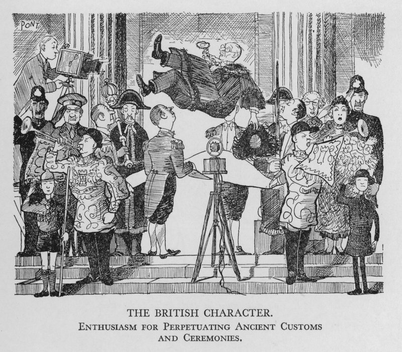 Le caractère britannique; enthousiasme pour perpétuer les anciennes coutumes et cérémonies - Pont