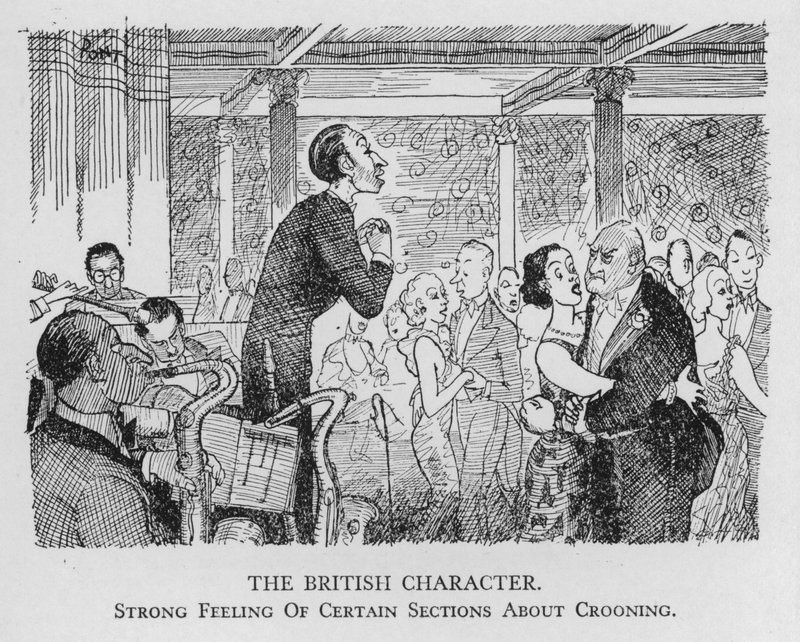 Le caractère britannique ; fort sentiment de certaines sections à propos du crooning - Pont