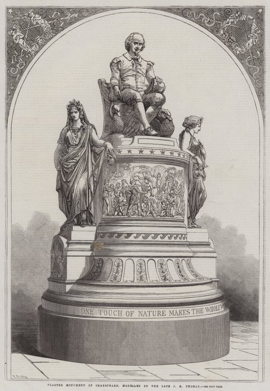 Monument en plâtre de Shakespeare, modelé par feu J E Thomas - R. Dudley