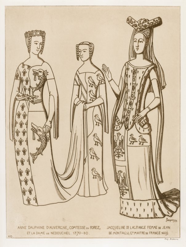 Anne Dauphine, Comtesse du Forez et la dame de Nedouchel, 1370-80. Jacqueline de Lagrange, femme de Jean de Montagu, maître de France, 1409 - Raphael Jacquemin