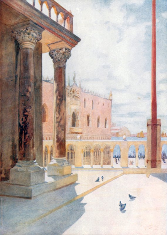 Vue de la galerie de San Marco (lithographie couleur) - Reginald Barratt