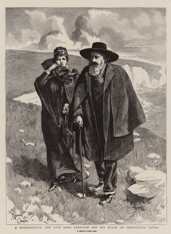 A Reminiscence, the Late Lord Tennyson and his Nurse on Freshwater Downs (gravure) - Reginald Thomas Cleaver