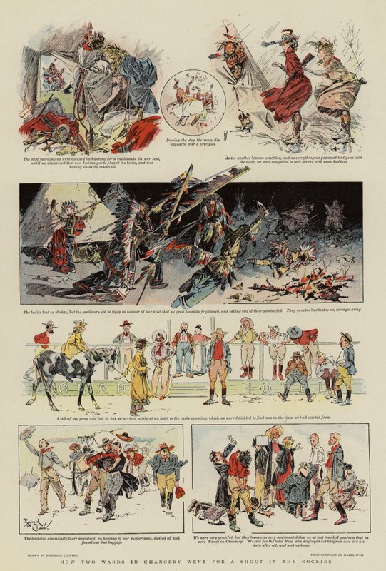 Comment deux pupilles de la chancellerie sont allés faire un tour dans les Rocheuses (lithographie couleur) - Reginald Thomas Cleaver