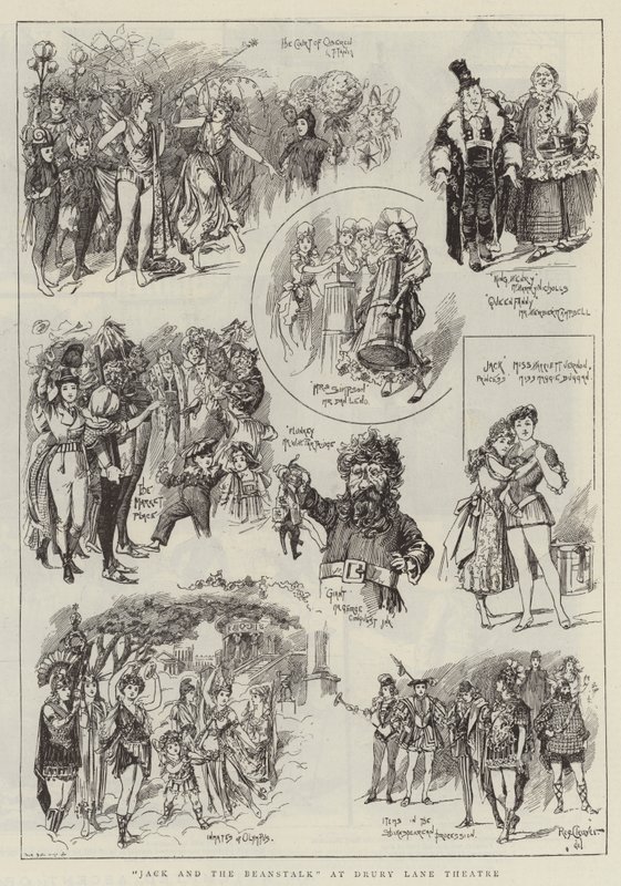 "Jack and the Beanstalk" au théâtre Drury Lane (gravure) - Reginald Thomas Cleaver