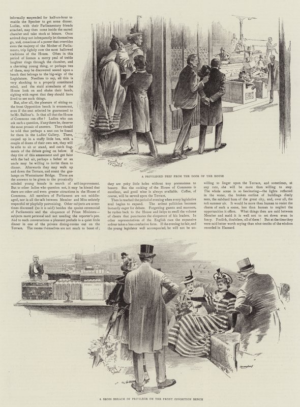 Dame visiteuse à la Chambre des communes (litho) - Reginald Thomas Cleaver