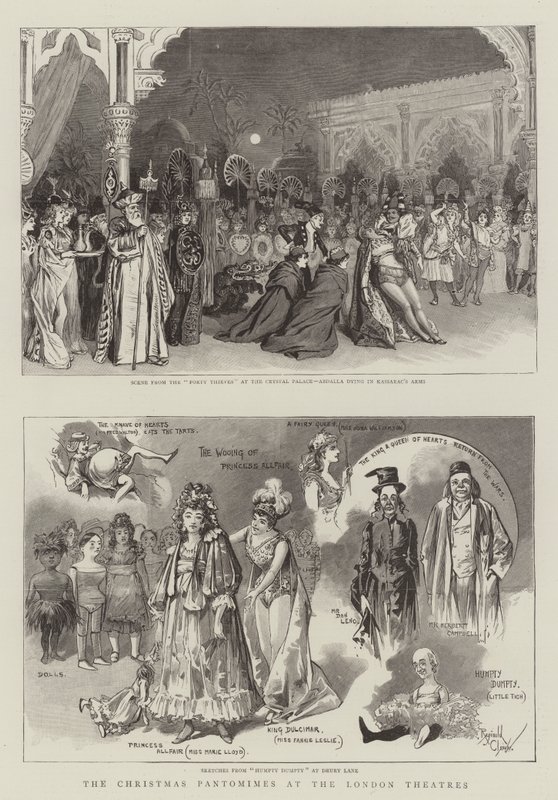Les pantomimes de Noël aux théâtres de Londres (gravure) - Reginald Thomas Cleaver
