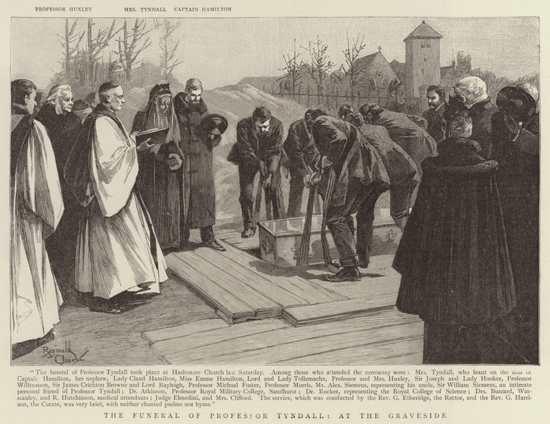 Les funérailles du professeur Tyndall, au bord de la tombe (gravure) - Reginald Thomas Cleaver