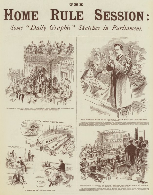 The Home Rule Session, Some "Daily Graphic" Sketches in Parliament (gravure) - Reginald Thomas Cleaver