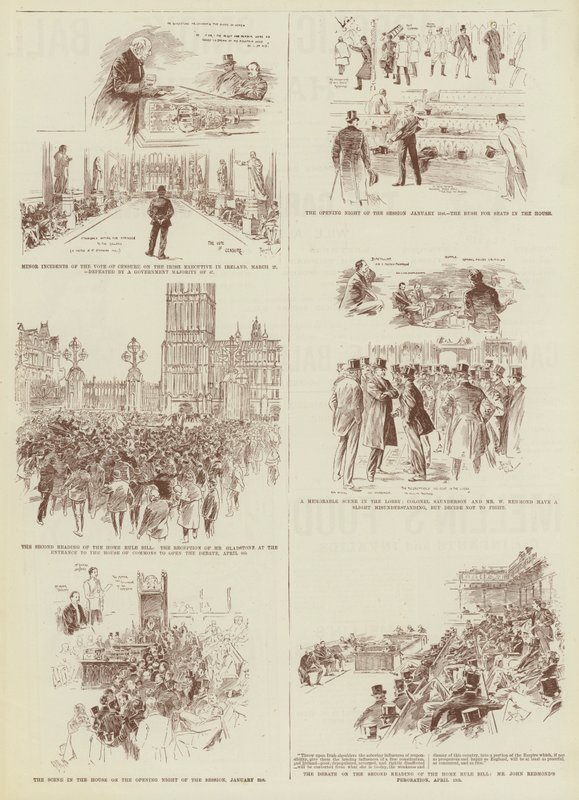 The Home Rule Session, Some "Daily Graphic" Sketches in the Commons (gravure) - Reginald Thomas Cleaver