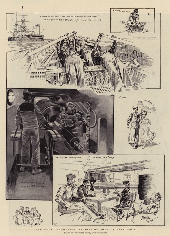 Les manœuvres navales, études à bord d