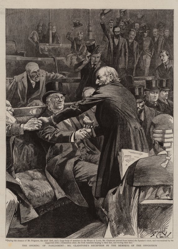 Ouverture du Parlement, réception de M. Gladstone par les membres de l