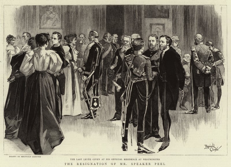 La démission du président Peel (gravure) - Reginald Thomas Cleaver