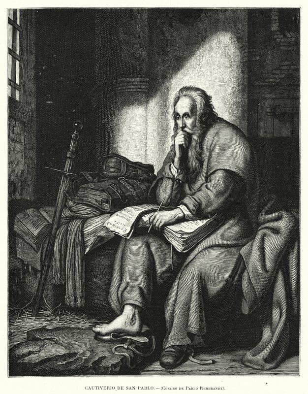 Saint Paul en prison - Rembrandt Harmensz. van Rijn (after)