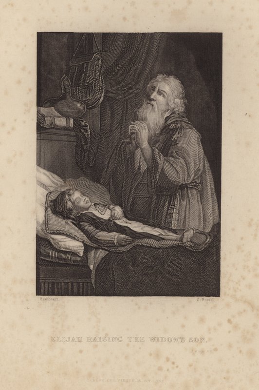 Élie ressuscitant le fils de la veuve - Rembrandt van Rijn