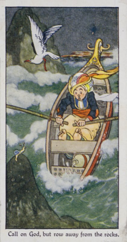 Proverbe oriental : Invoque Dieu, mais éloigne-toi des rochers - René Bull