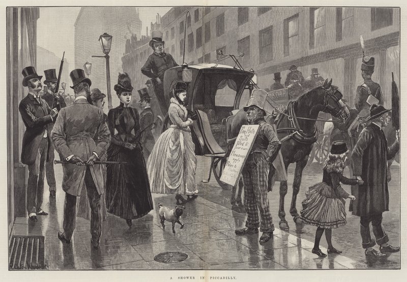 Une averse à Piccadilly - Richard Caton Woodville junior