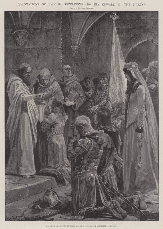 Couronnements des souverains anglais, Édouard II, le Martyr - Richard Caton Woodville junior