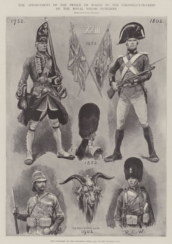 La nomination du Prince de Galles au poste de Colonel en chef des Royal Welsh Fusiliers - Richard Caton Woodville junior