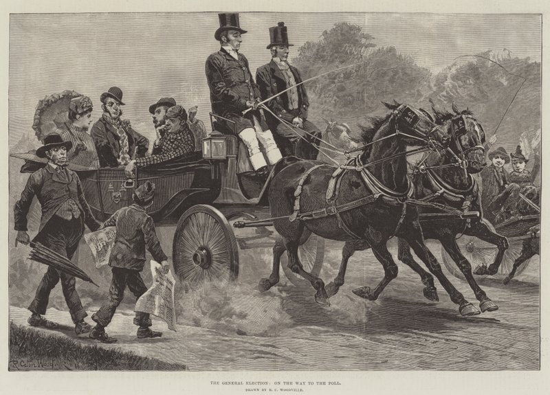 Les Élections Générales, en Route pour le Vote - Richard Caton Woodville junior