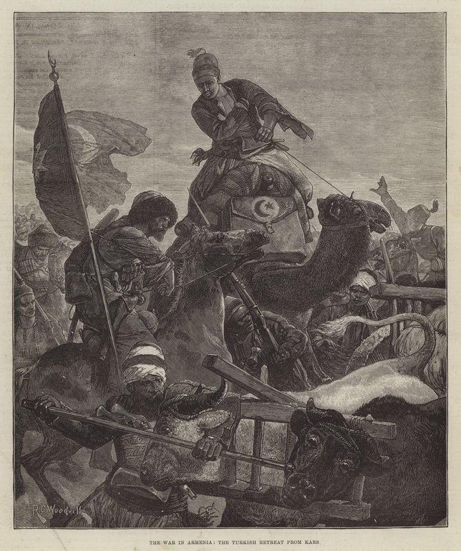 La guerre en Arménie, la retraite turque de Kars - Richard Caton Woodville junior