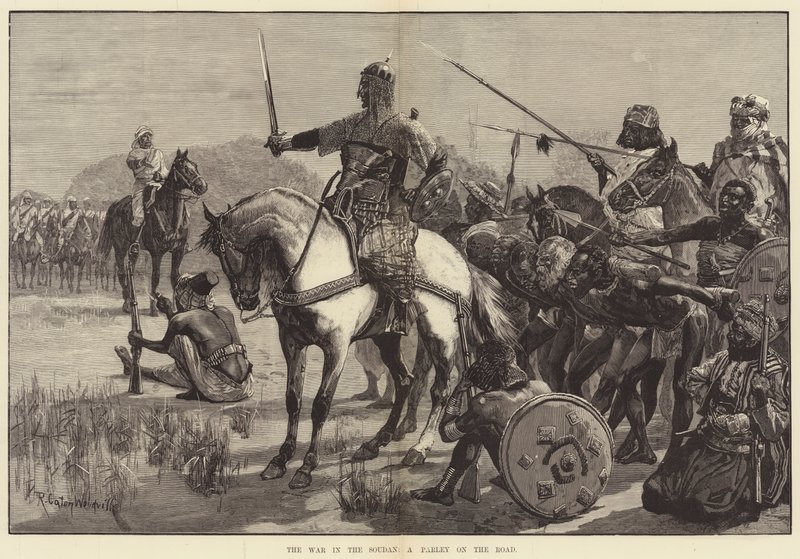 La guerre au Soudan, une discussion sur la route - Richard Caton Woodville junior