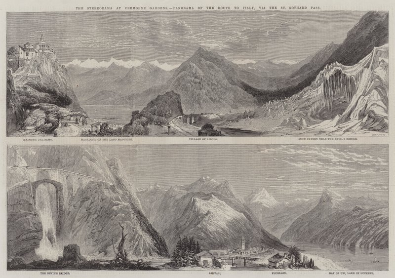 Le Stéréorama aux jardins de Cremorne, Panorama de la route vers l