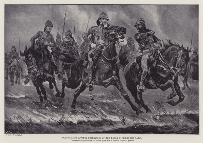 La cavalerie de Dundonald poursuivant les Boers dans le nord du Natal - Richard Caton II (after) Woodville