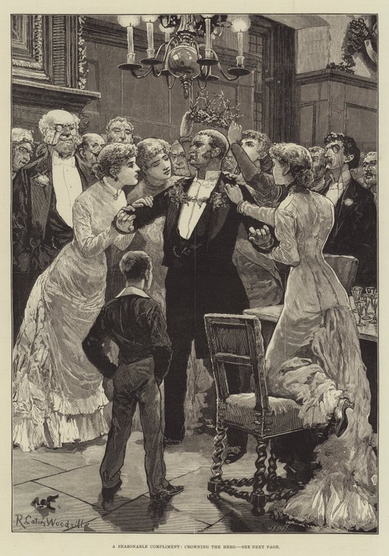 Un compliment de saison, couronnement du héros - Richard Caton Woodville junior