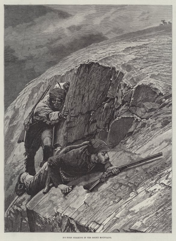 Grand cornu traquant dans les montagnes Rocheuses - Richard Caton Woodville junior