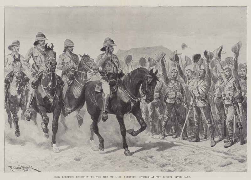 Réception de Lord Roberts par les hommes de la division de Lord Methuen au camp de la rivière Modder - Richard Caton Woodville junior