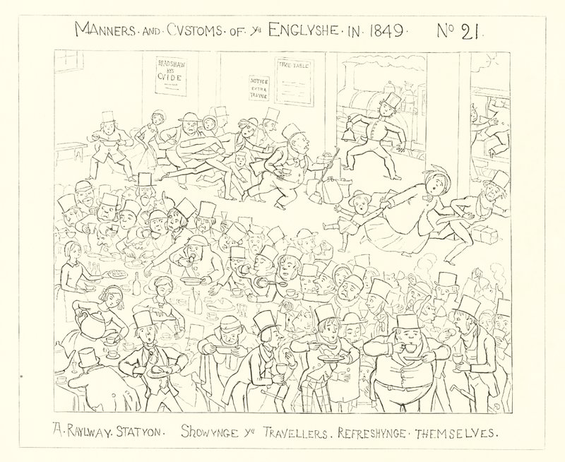 1849, Une gare montrant les voyageurs se rafraîchissant - Richard Doyle